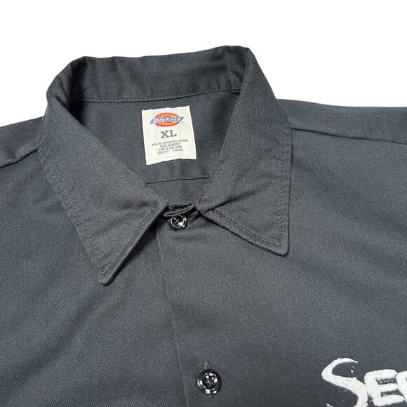 Dickies Seether Skeleton Finger Button Up Short Sleeve Shirt SIZE XL Black - Picture 9 of 10